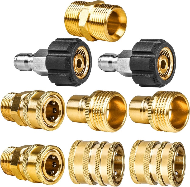 WOJET Pressure Washer Adapter Set, Quick Disconnect Kit, M22 Swivel to 3/8'' Quick Connect, 3/4" to Quick Release, M22 to M22 Convert - Image 1